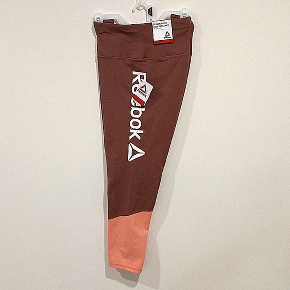 New Women XXL High Rise Legging Reebok Back Zipper Pocket Stretch Yoga Outdoor